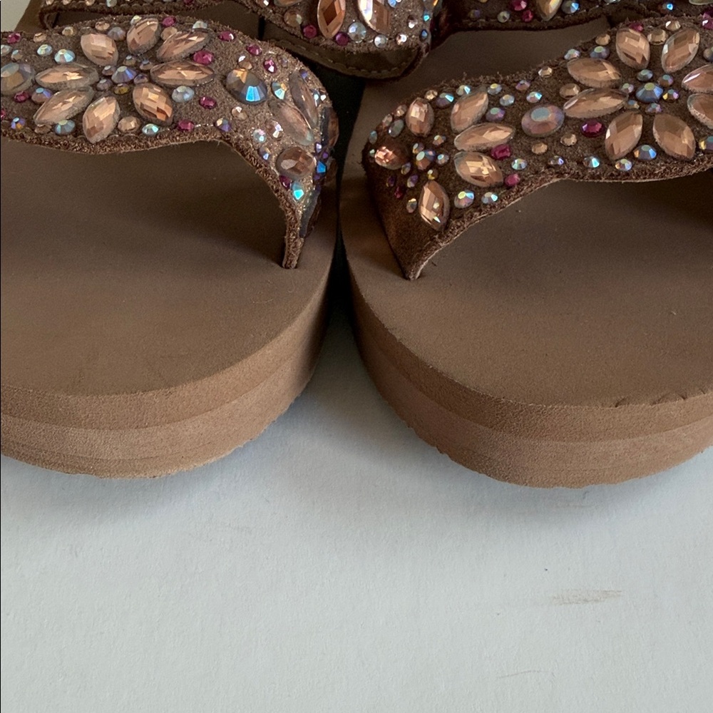 Yellow Box Edily Sandals Brown Embellished Women's Sandals Size 7.5 - Picture 4 of 13